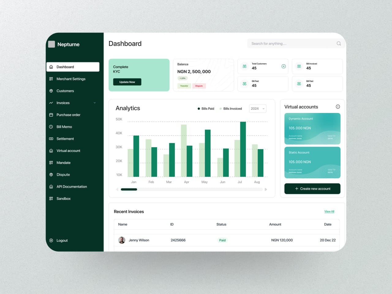 Neptune Bank Management System screenshot 1
